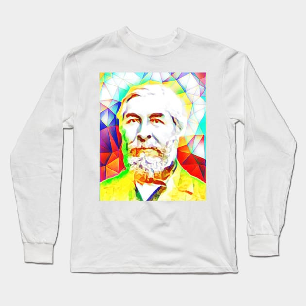 Jean Charles Galissard de Marignac Colourful Portrait | Jean Charles Galissard de Marignac Artwork 9 Long Sleeve T-Shirt by JustLit